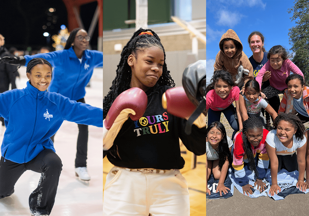 Figure Skating Harlem, Box United and Girls Leading Girls photo collage