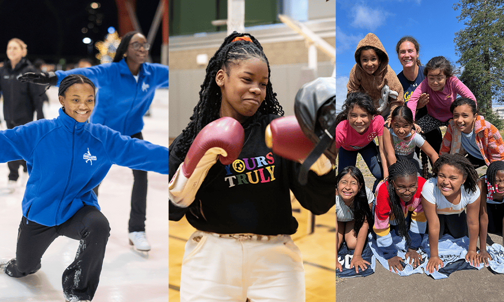 Figure Skating Harlem, Box United and Girls Leading Girls photo collage